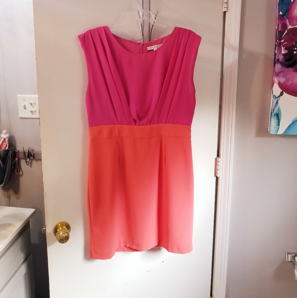 Joy Joy Pink and Orange blouson dress M